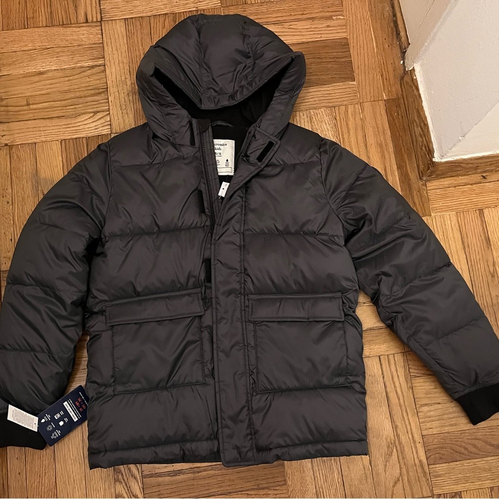 Abercrombie Kids Charcoal Puffer Jacket